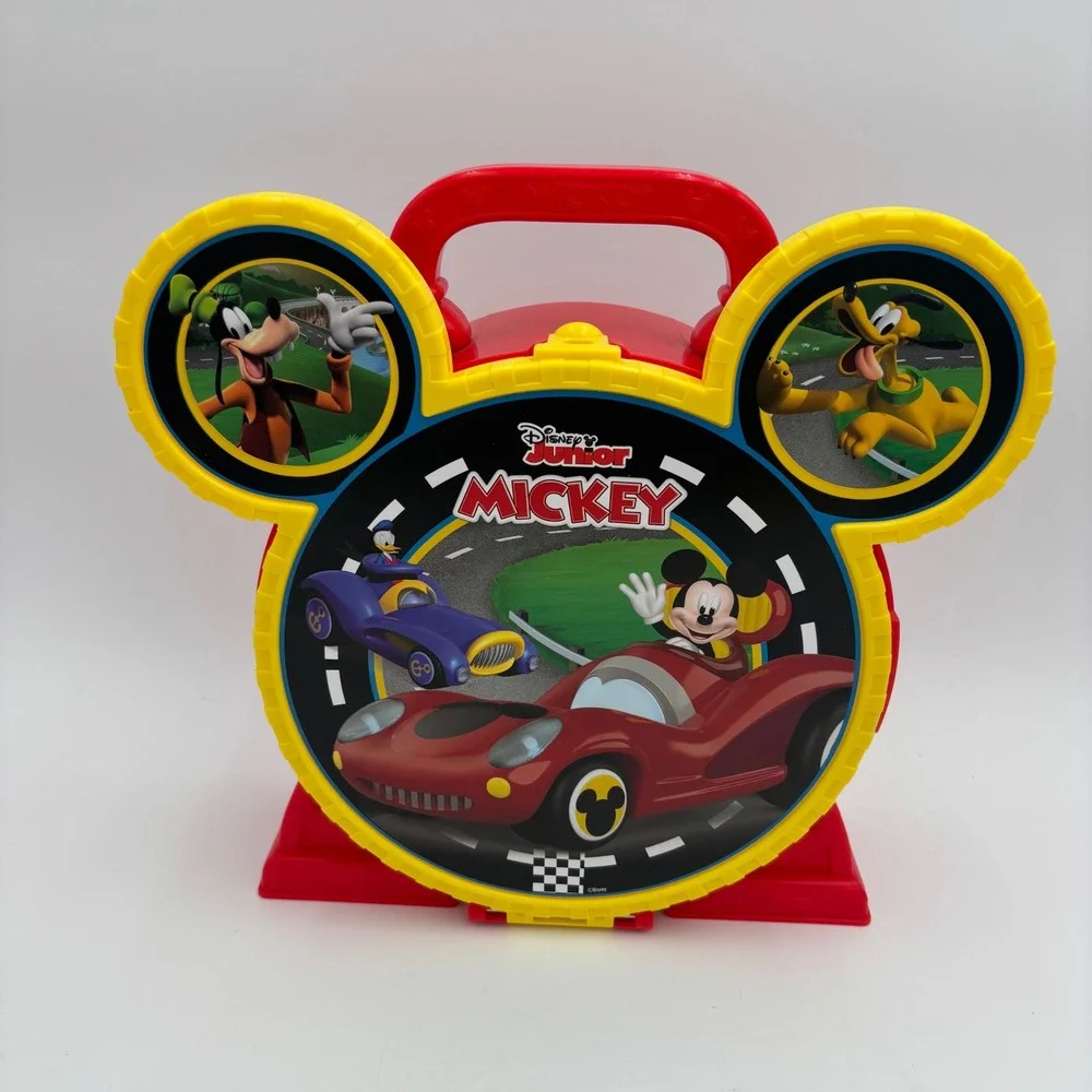 Disney Mickey Mouse Cash Register & Roadster Racers Case Kids Red‎ Not Complete